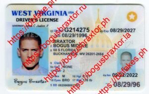 Bogus Braxtor Fake ID - West Virginia Fake ID
