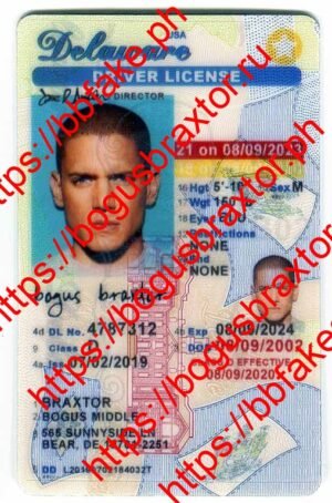 Bogus Braxtor Fake ID - Delaware Vertical Fake ID